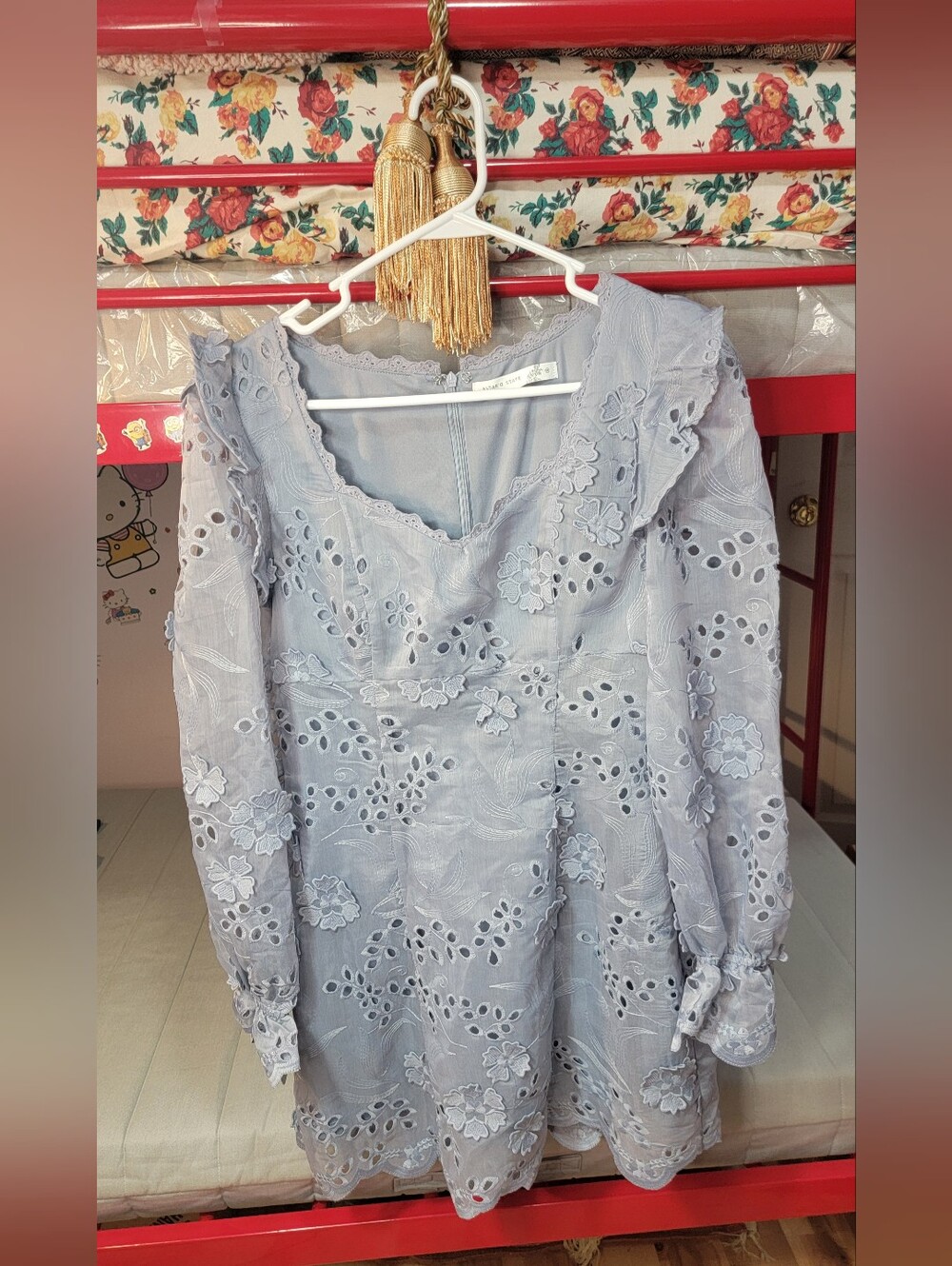 Altar'd State Lavender Eyelet Midi Dress Size Medium
